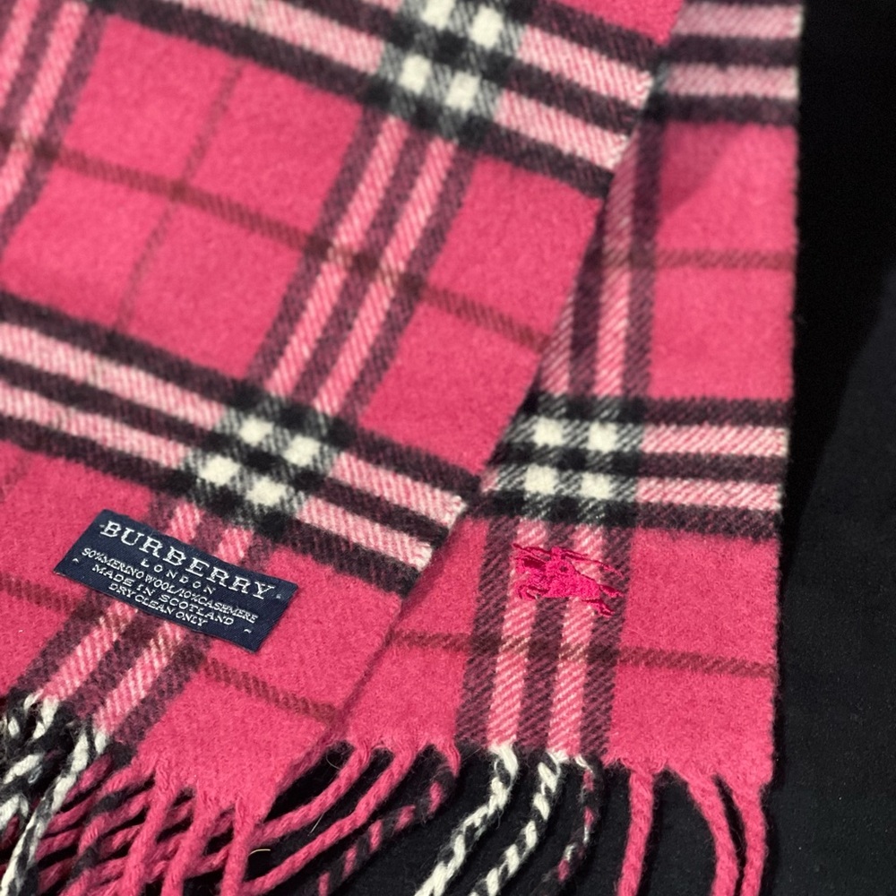 Burberry Hot Pink Check mini Scarf - Picture 3 of 5